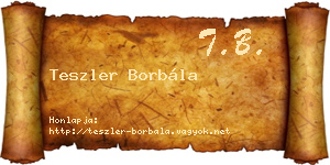 Teszler Borbála névjegykártya